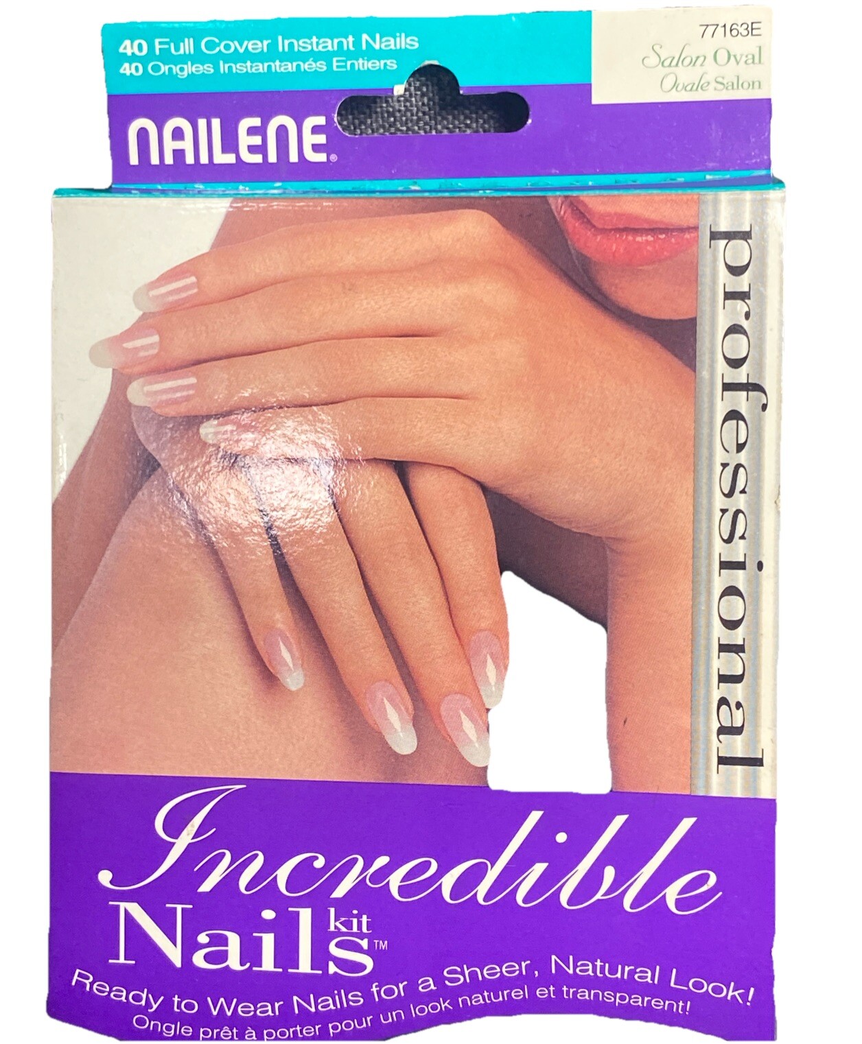 NAILENE Incredible Nails Kit 40 Full Cover Instant Nails Manicure Oval USA