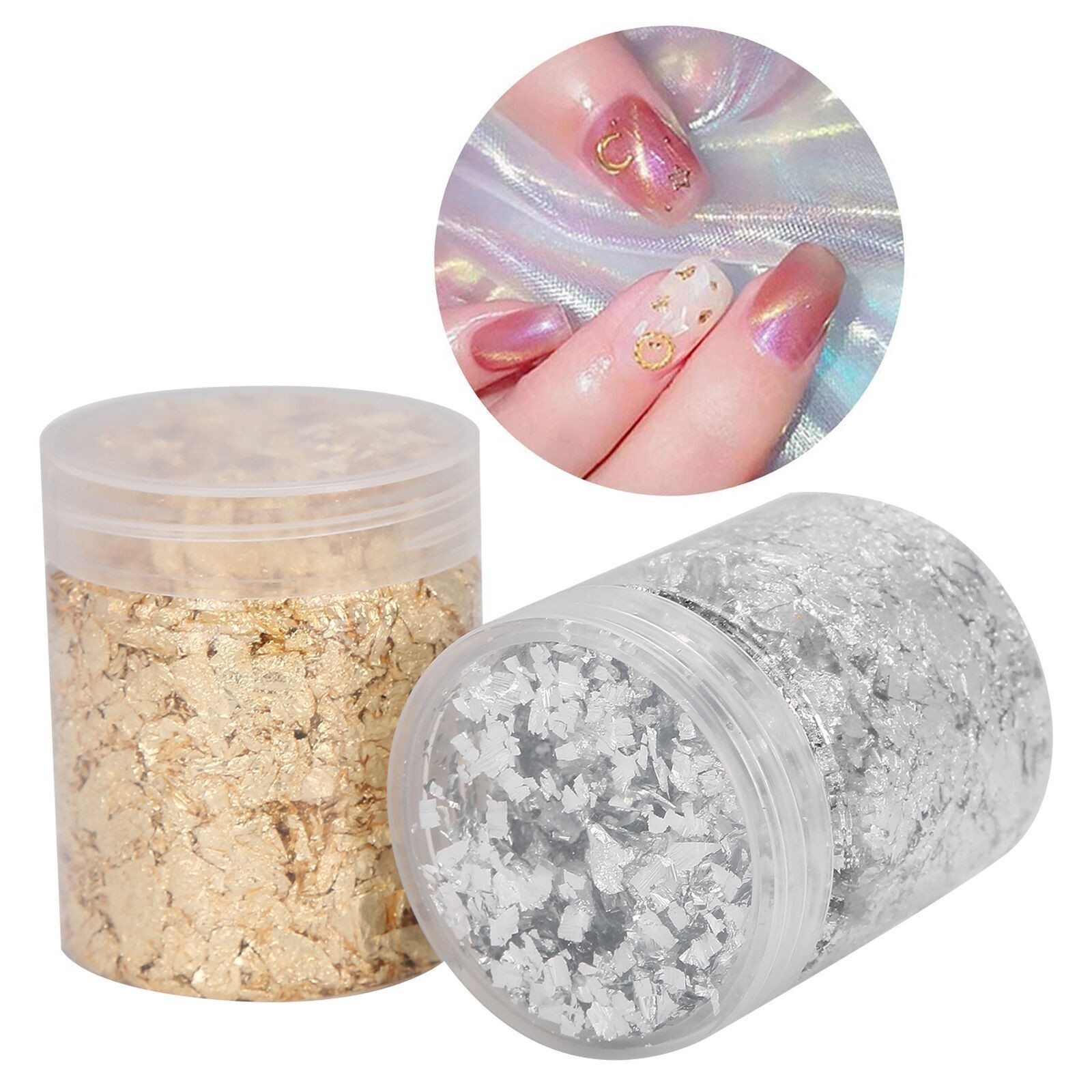 Nail Art Shiny Gold Foil DIY Gold Flakes Glitter Decoration 5g X 2 Bottles