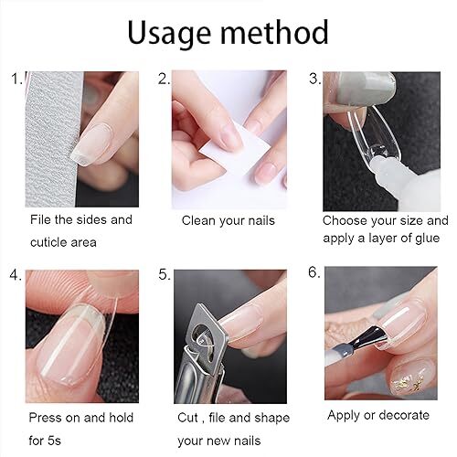 500Pcs Square Nail Tips Full Cover Clear Fake Nail Tips for B-square clear