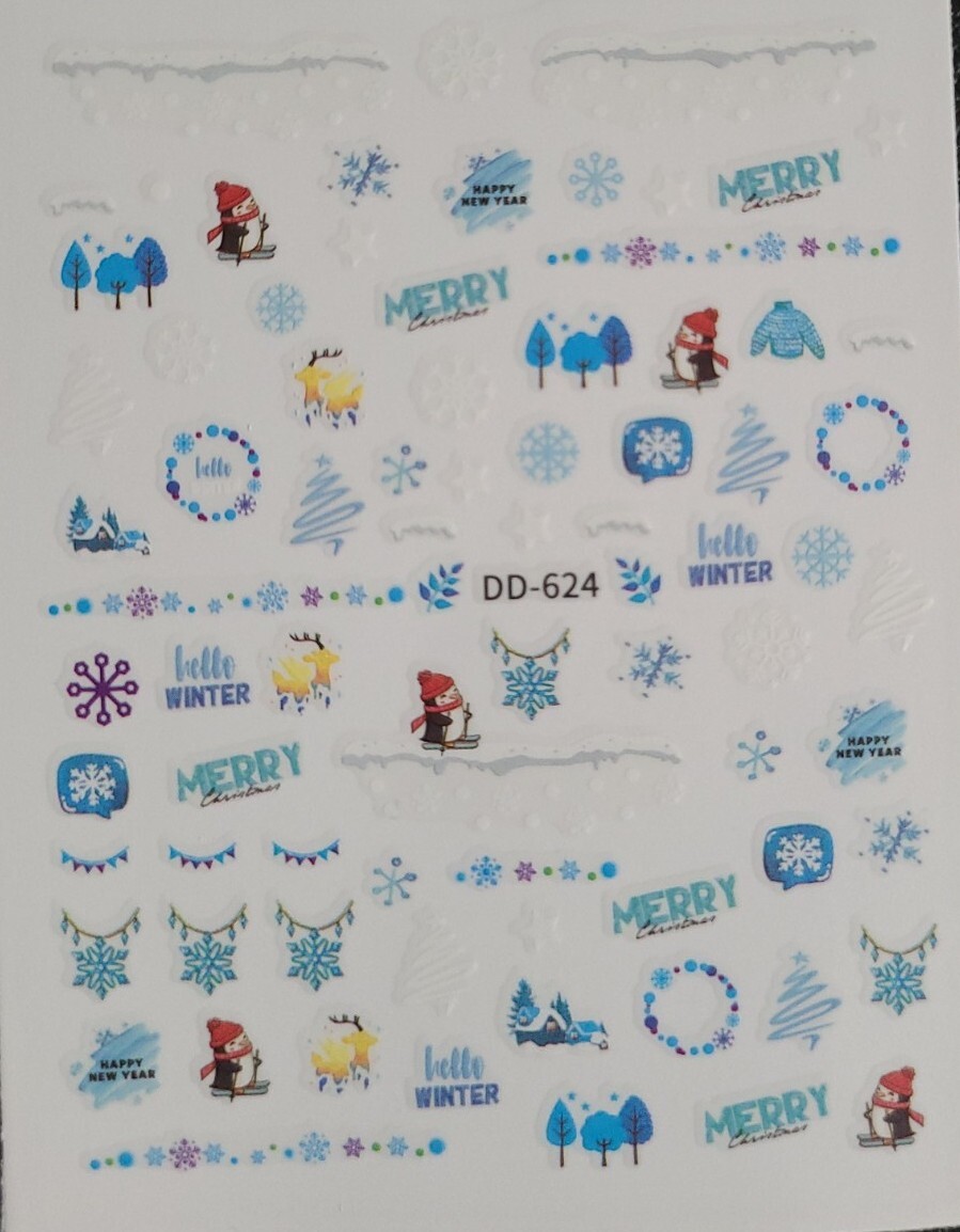 Christmas Holiday Winter Penquins Nail Stickers