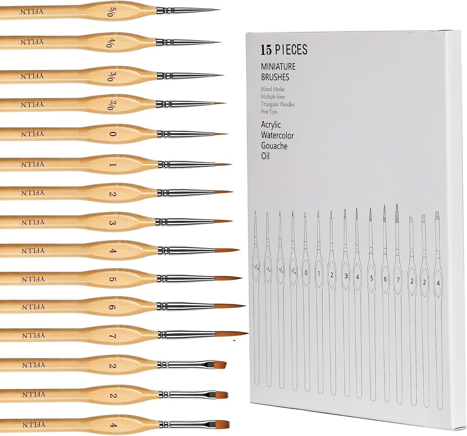 Very Small Paint Brushes Fine Tip for Nail Art Model Craft Painting Hobby Set