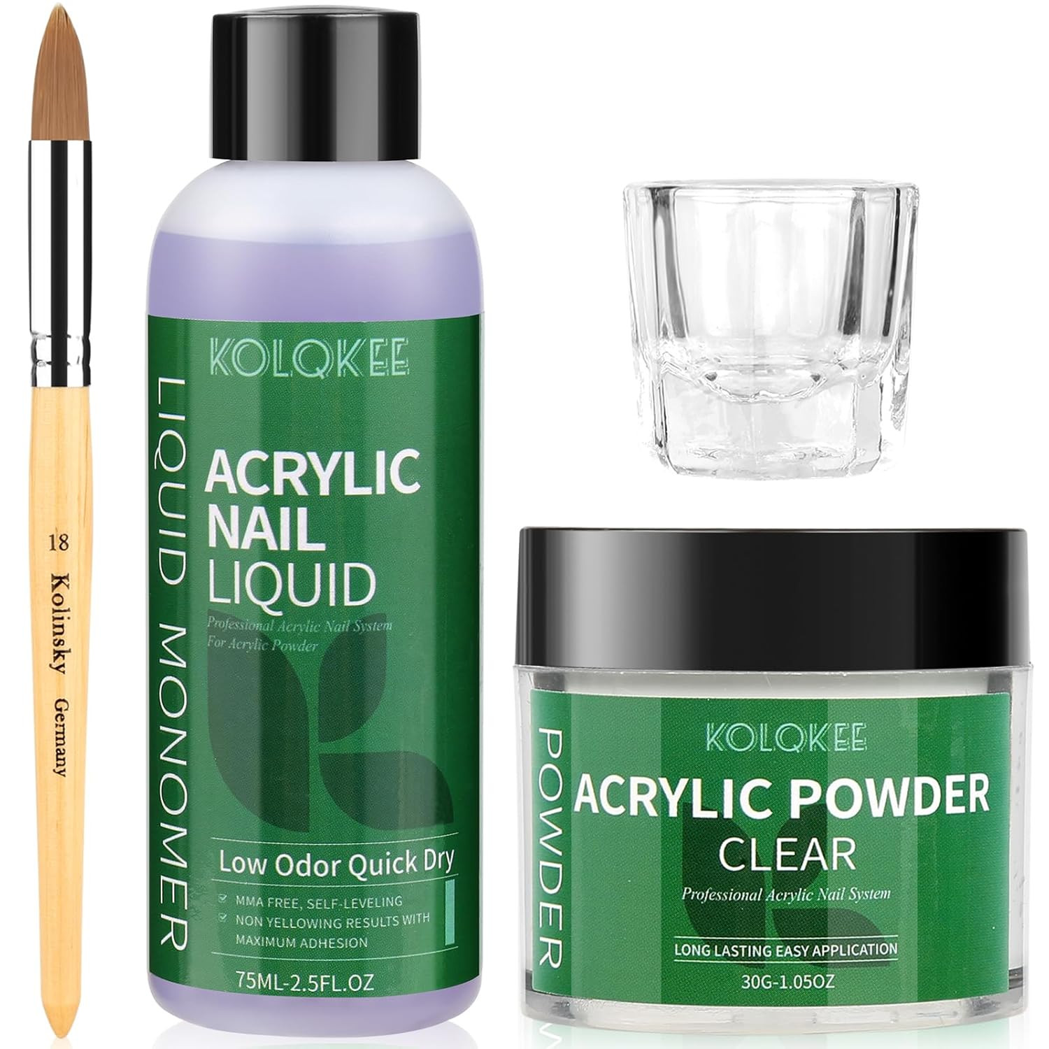 Acrylic Nail Kit Acrylic Powder and Liquid Set with Kolinsky Nail Brush, Lamp (N