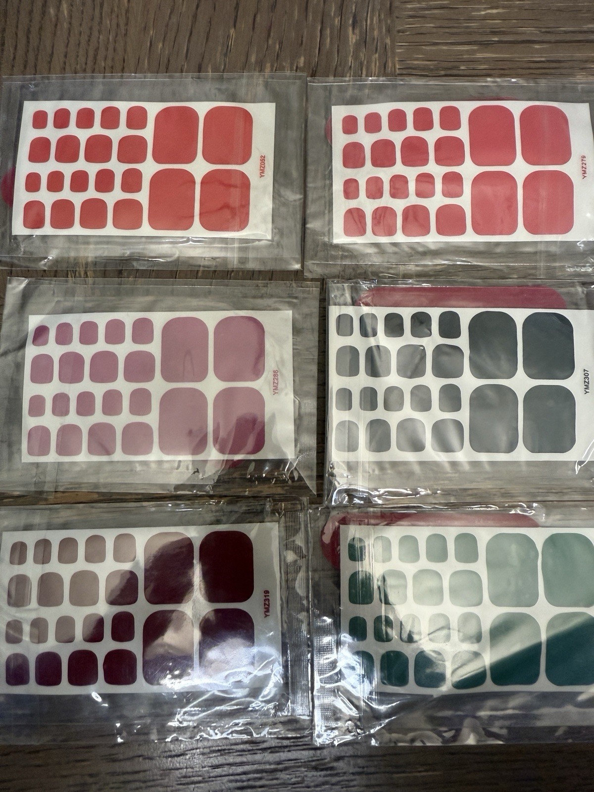 Bundle Of 6 Press On Solid Nails, Stick On, Brand New Comes With Nail Filer