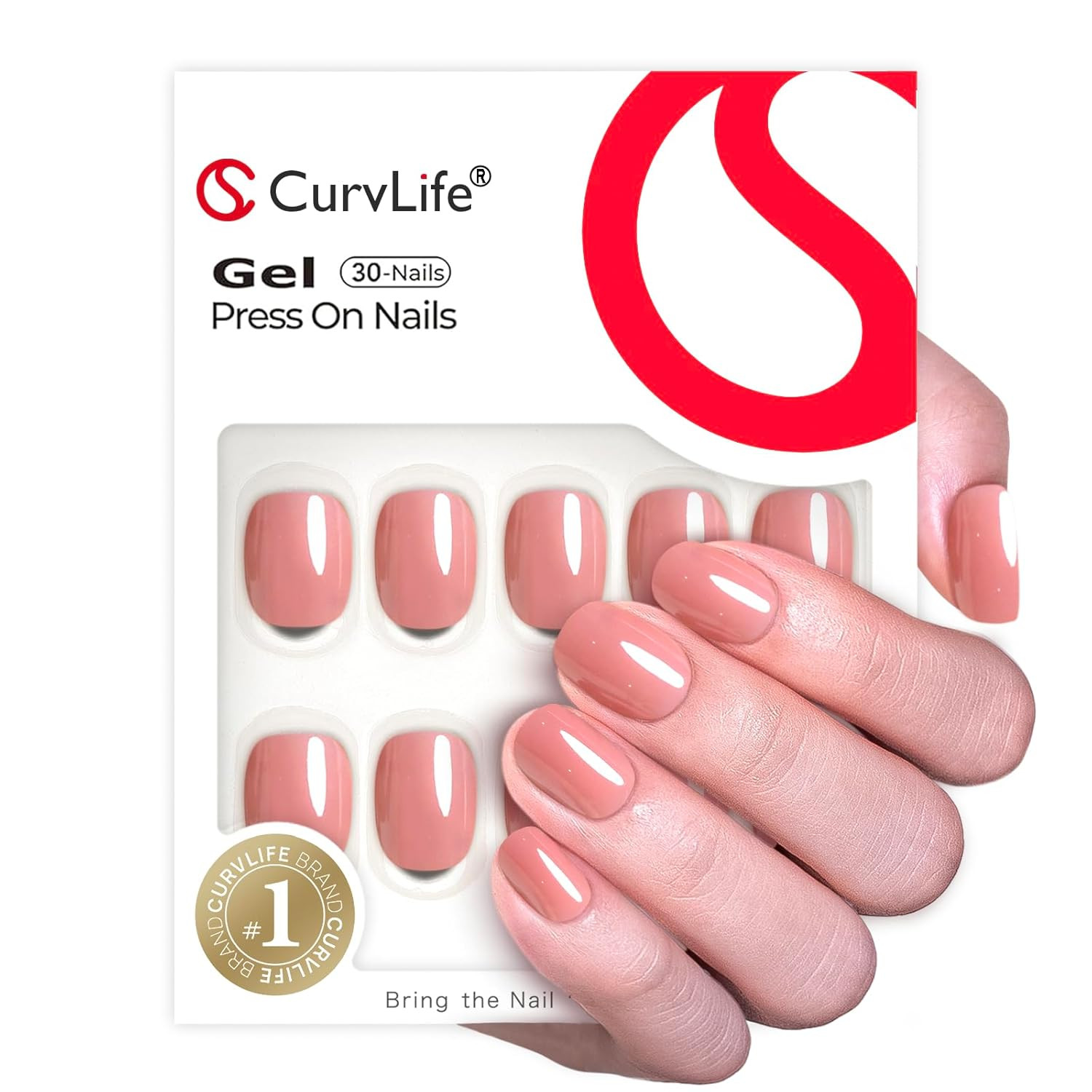 Soft Gel Extra Short Press on Nails, 30Pcs Honey Peach Pink Oval Acrylic Fake Na