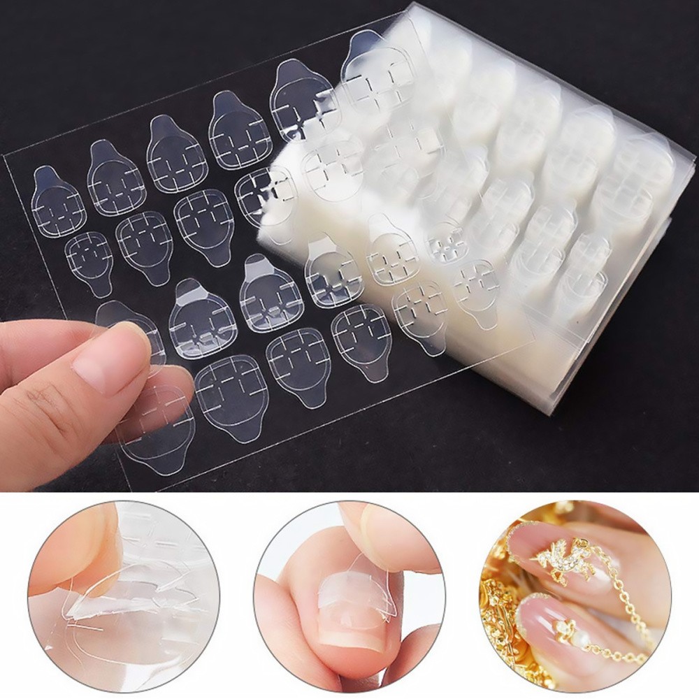 20 Sheets Artificial Nails Attachment for Adhesion Glue Double-sided Sticker