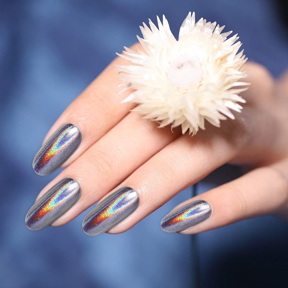 20 Jars Chrome Nail Powder Set Metallic Mirror Effect Holographic Aurora Cham…