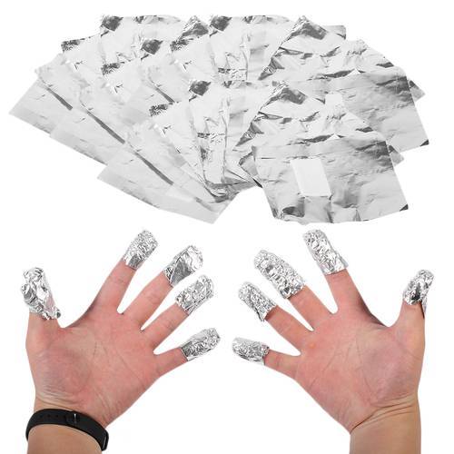 100pcs/bag Aluminium Foil Nail Wrap for Nail Art Soak Off Acrylic UV Gel Remover