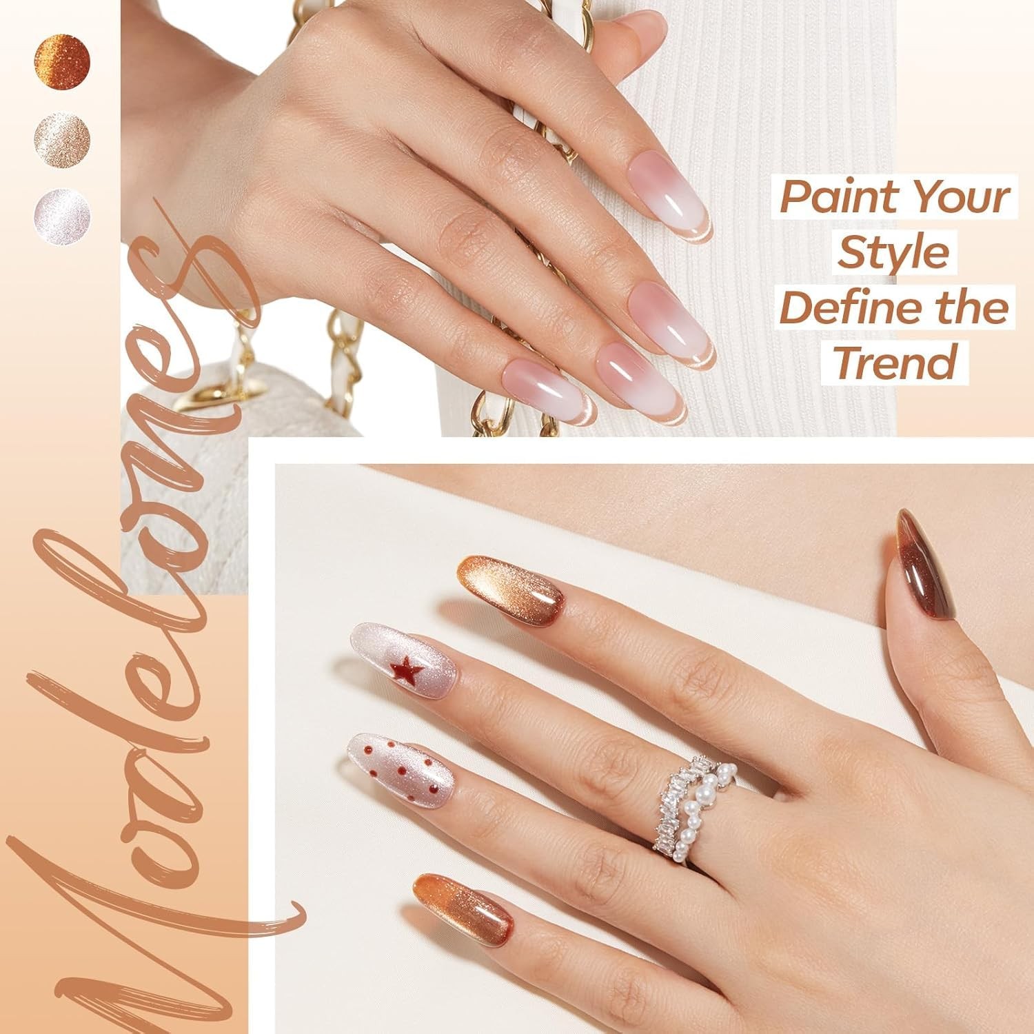 Cat Eye Magnet 3-in-1 Dual-head Magnet Pen Heart Lightning Nail Stuff