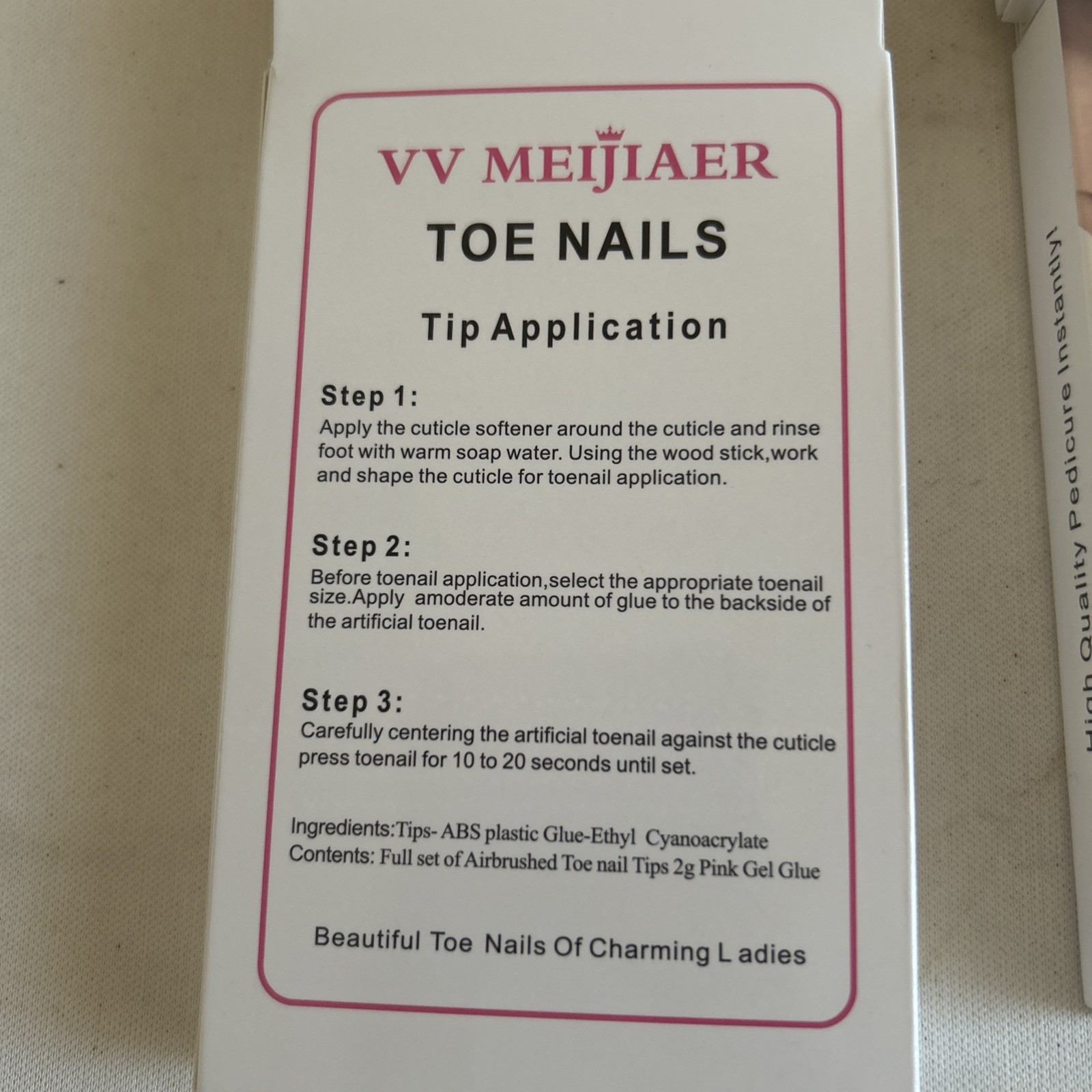 Lot Of 4 VV MEIJIAER Toe Nails (GG)