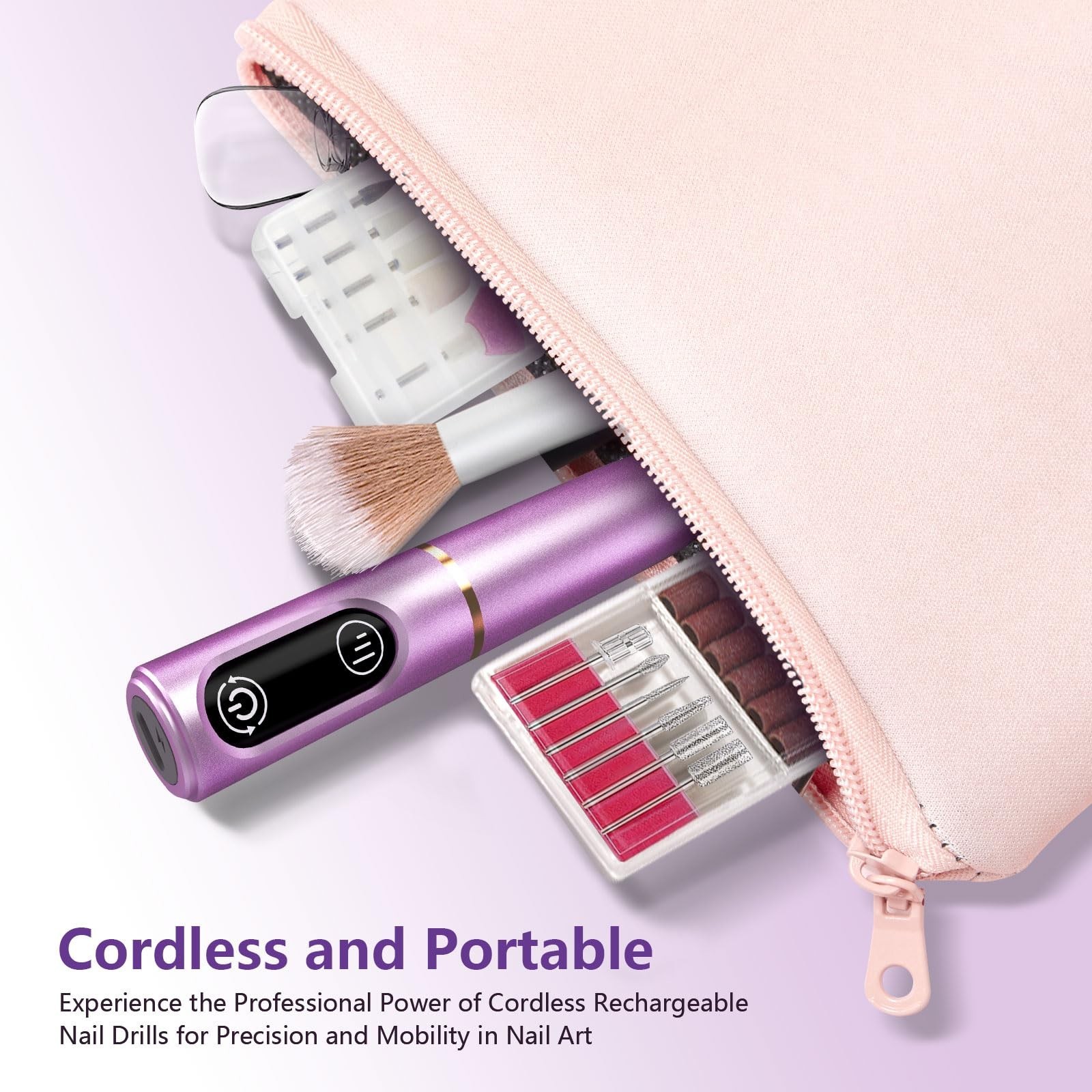 Cordless Nail Drill Electric Nail File Kit, Rechargeable Efile Set, Portable …
