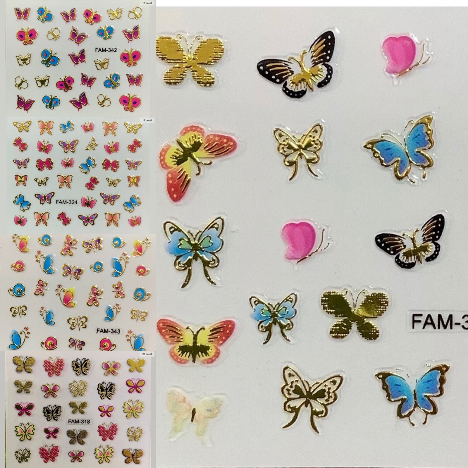 Nail Stickers 5 Sheet LOT FREE Shipping + Buy 2 get Extra Stickers Random Design
