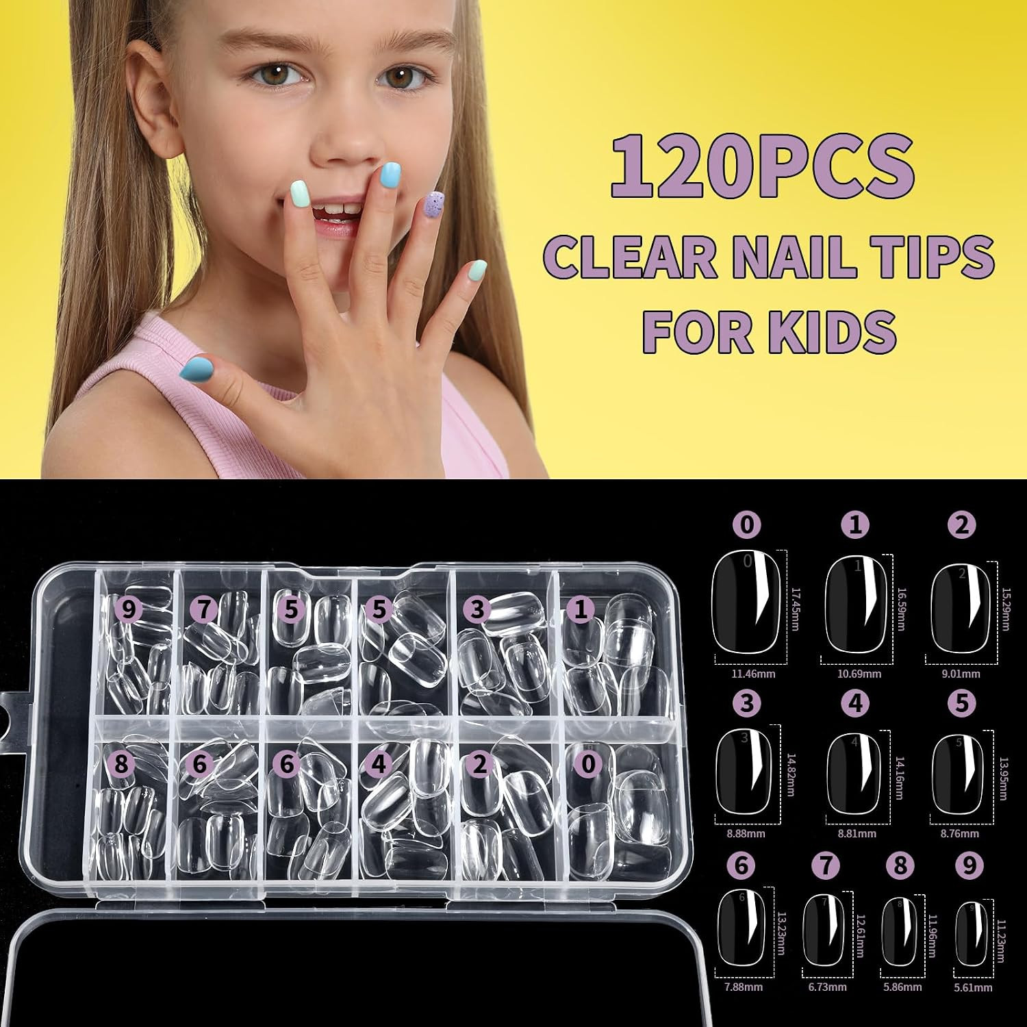 Nail Kit for Girls, Press on Nails for Teens, Nail Polish Set for Girls, False N