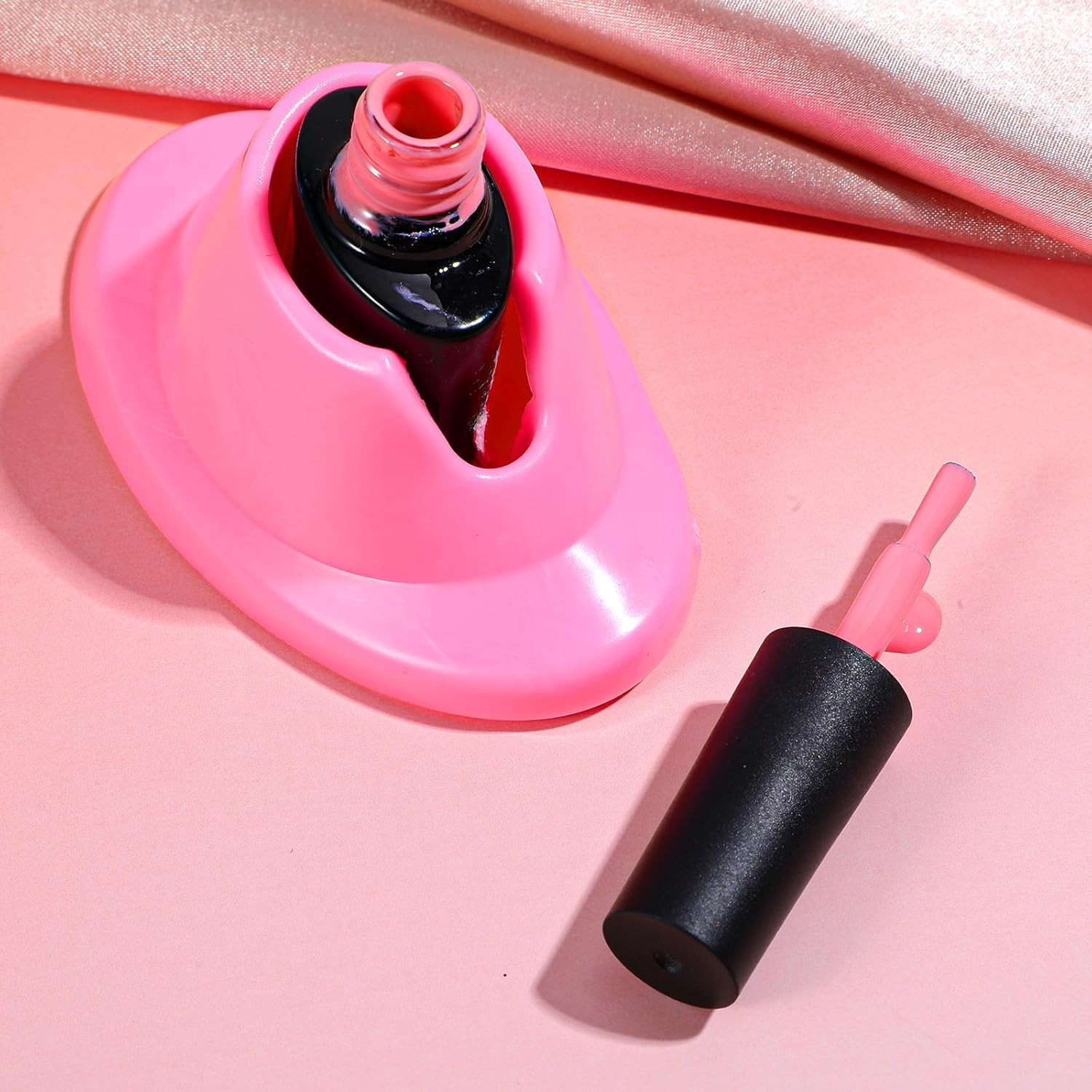 4PCS Soft Rubber Nail Polish Bottle Holder Stand Anti-Spill Manicure Tool