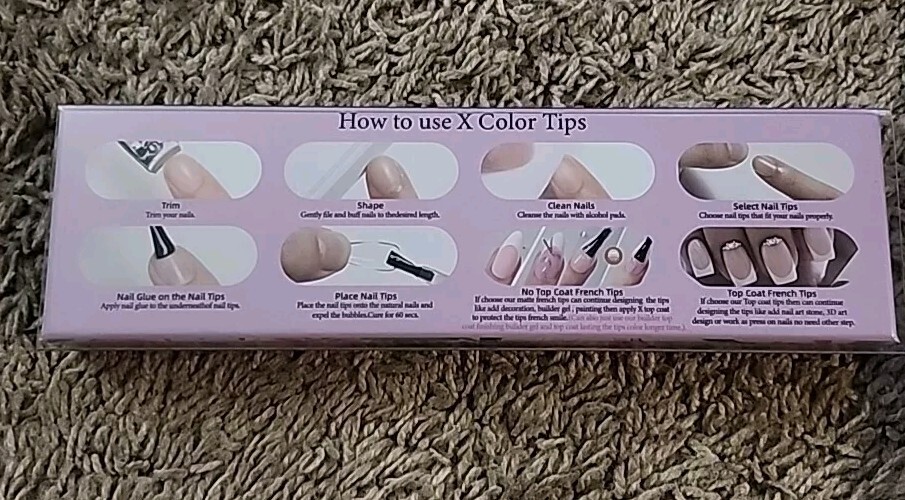 Una Gella X-Color Tips Nails Almond And Classic French Tip, 150 Nails Per Box