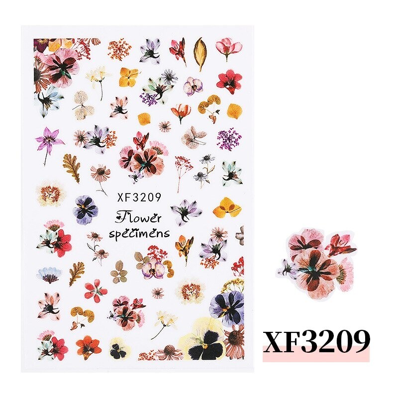 Nail Art Paper Stickers Manicure Art Gel Polish Decorations Flowers Foil Decal