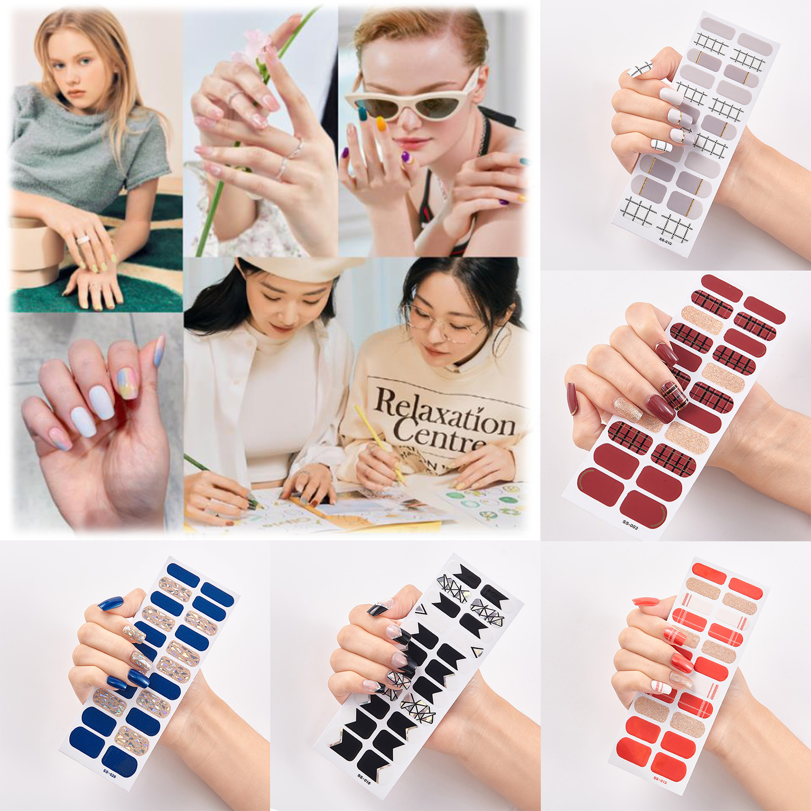 French Nail Stickers 3D Self-Adhesive for Women DIY Nail Art Gel Polish 22 PCS