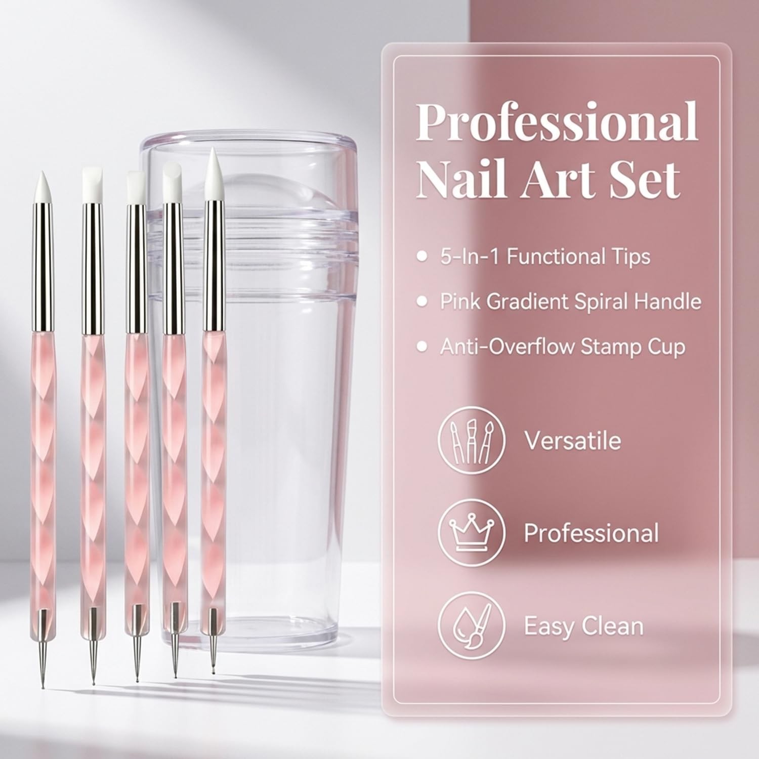 French Tip Tool 7 Pcs Clear Silicone French Tip Nail Stamp French Tip Stamp F…