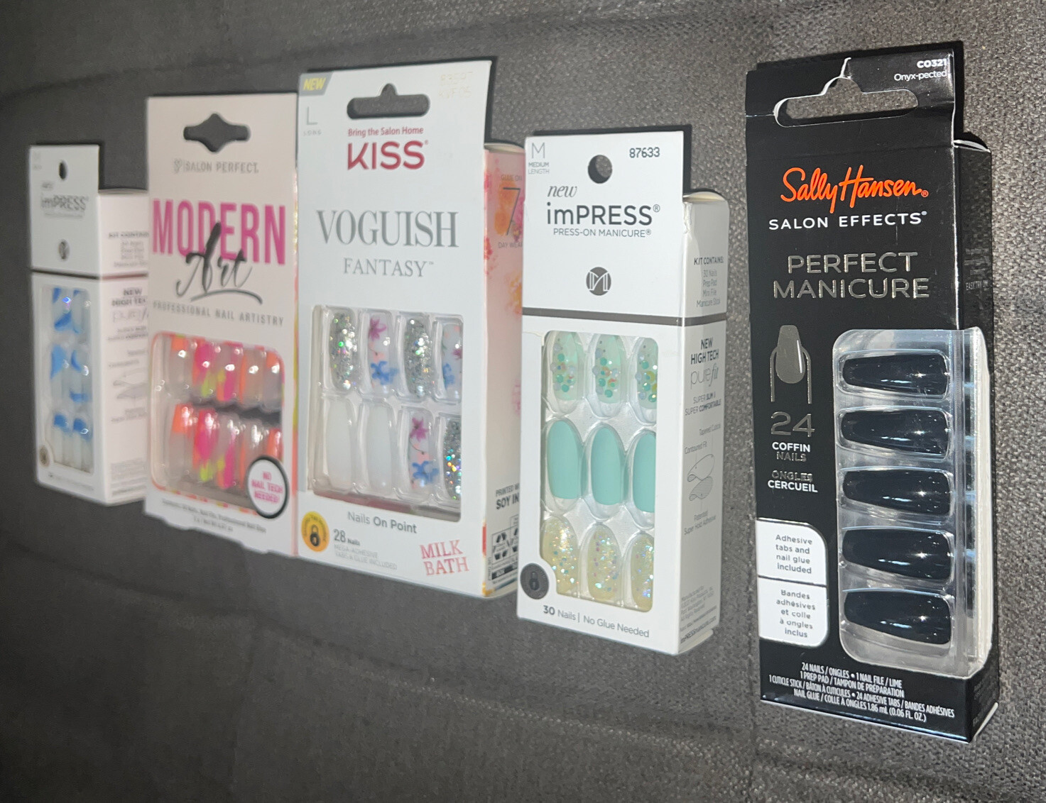 KISS SALON💅Mixed Lot 5-Pks Nail Sets:Modern Art, Voguish Fantasy,imPress & More