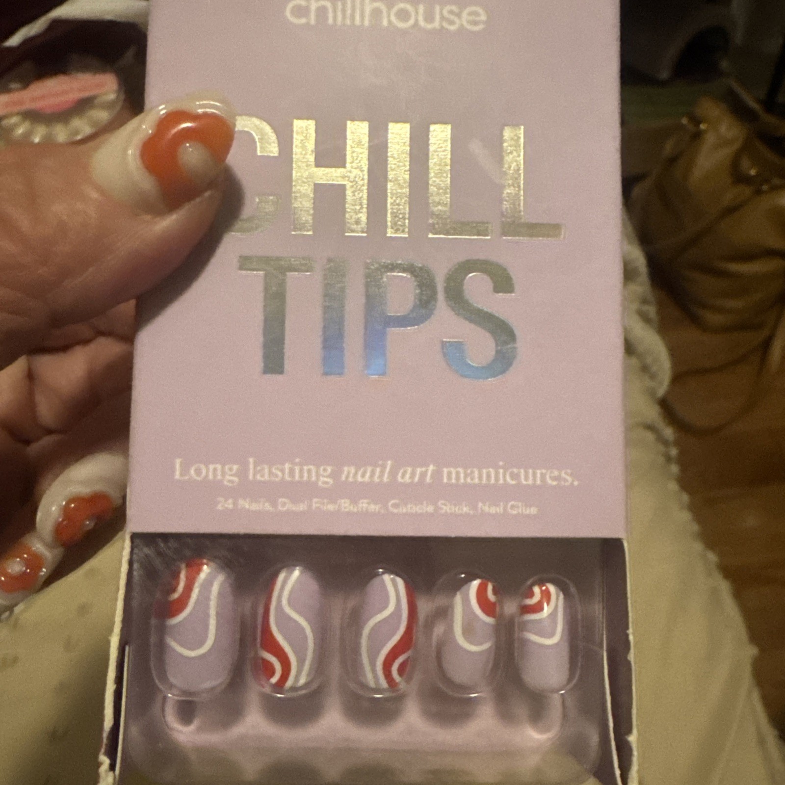 chillhouse press on nails. Chill Tips. Roses. Lilac And Red Valentine Nails.