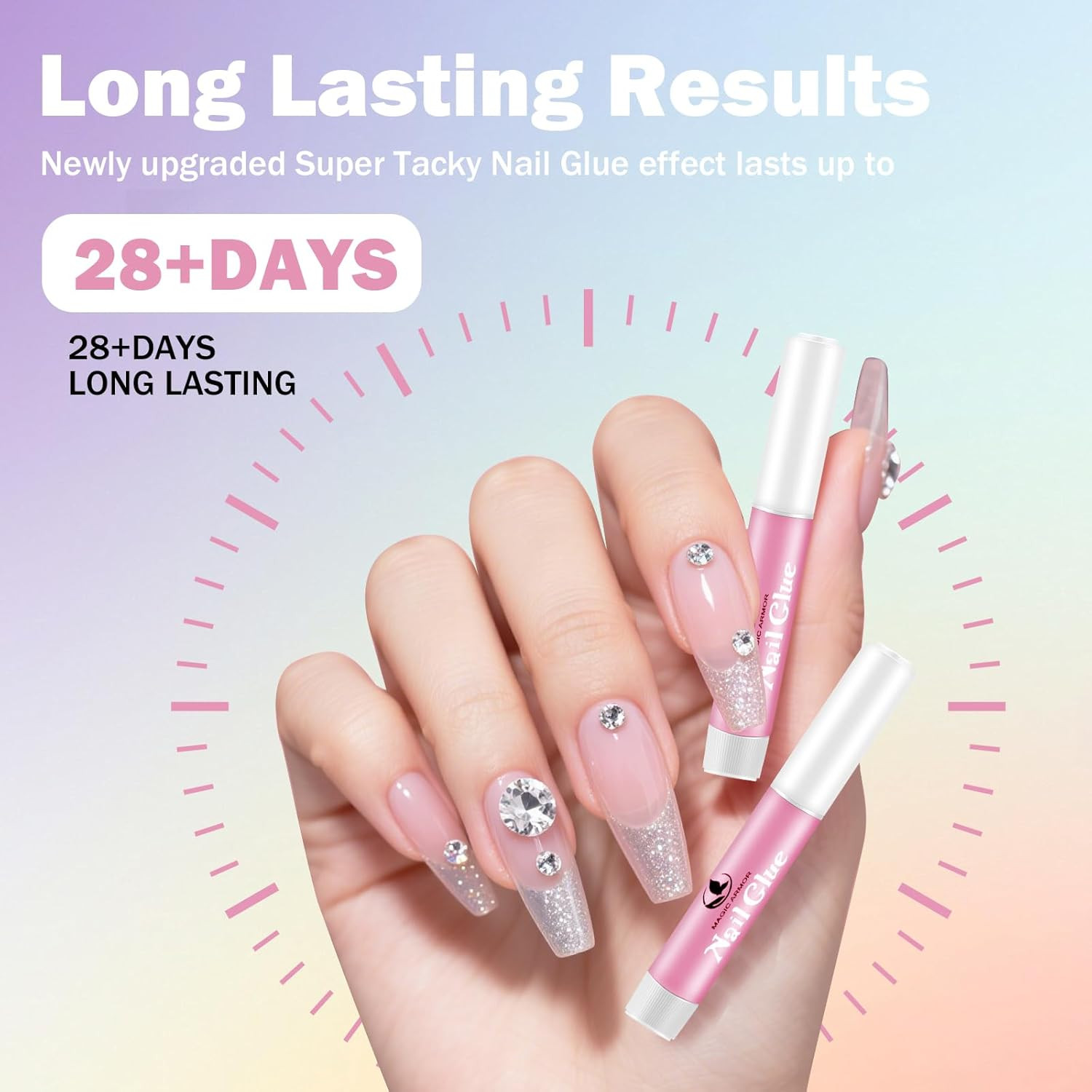 15PCS Nail Glue for Acrylic Nails, Professional Nail Tip Glue for Fake Nails Bro