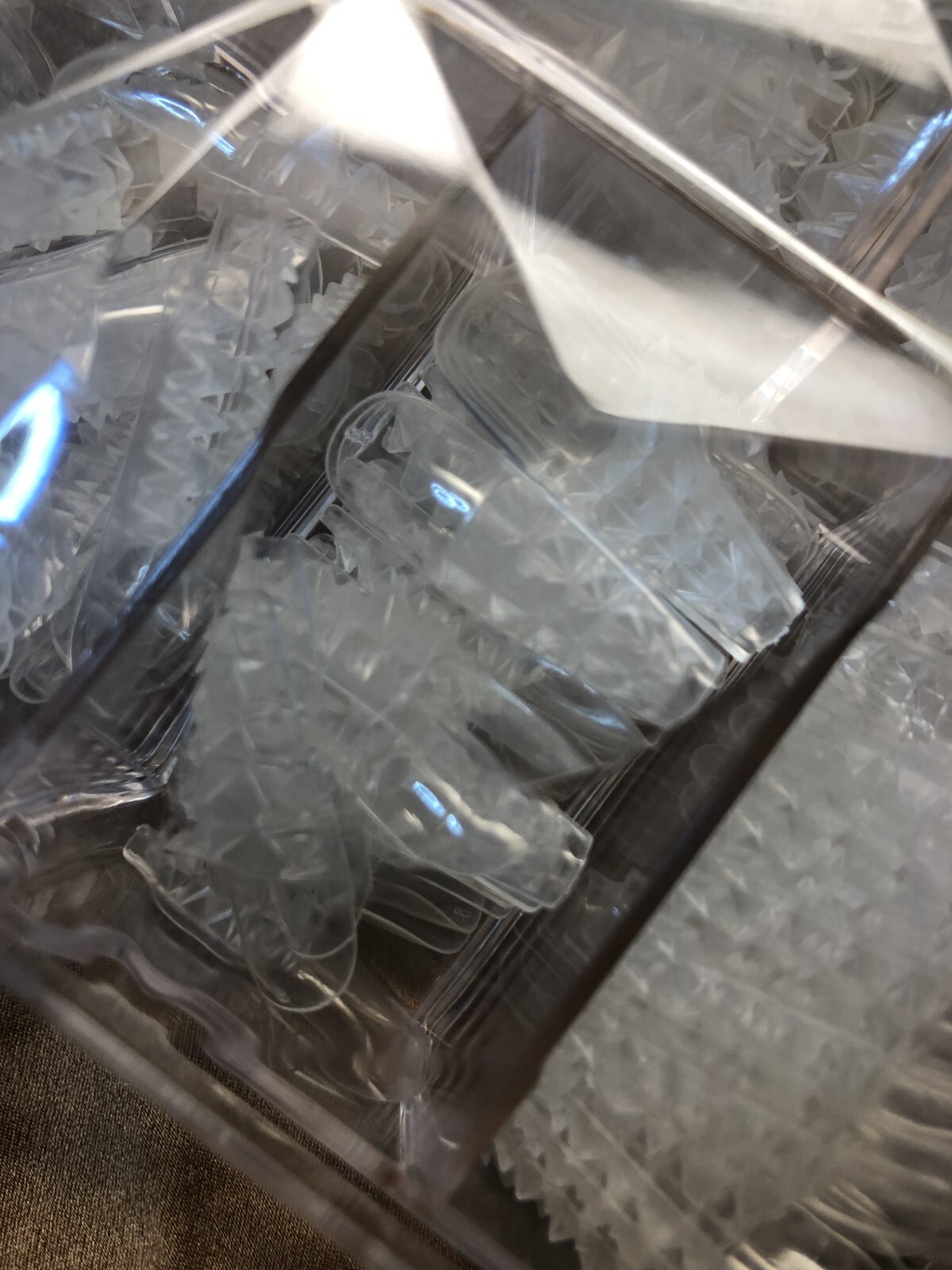 500 pcs Soft Gel/Acrylic Nail Tips Medium Coffin Special Design Glaze CRYSTAL