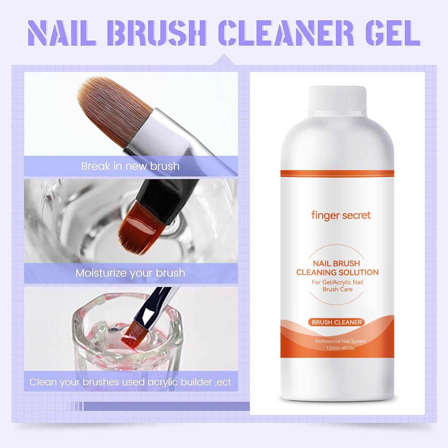 2PCS Nail Brush Cleaner- Professional Nail Art Brush Cleaning Solution. Nail Br