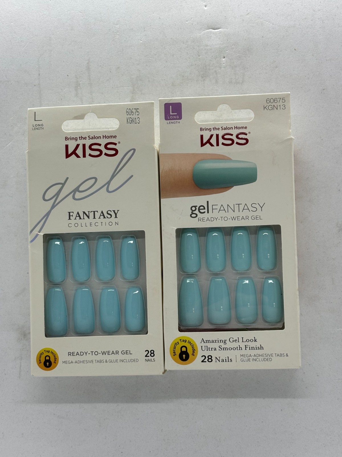 Kiss Gel Fantasy Ultra Smooth Long Nail Kit, Lt. Blue, KGN13, 2 x 28, FREESHIP!