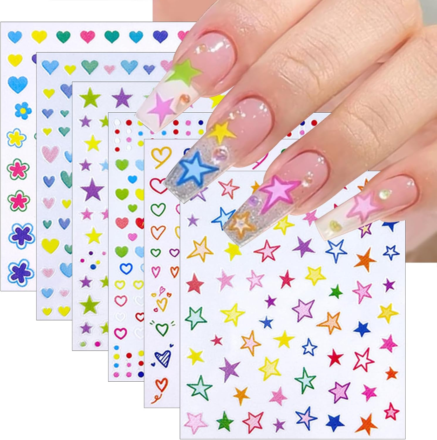 3 Sheets Summer Fruit Nail Art Stickers 5D Self-Adhesive Shell Light Embossed Le