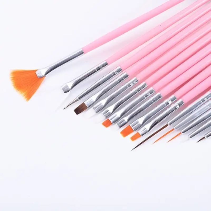 Brush Gel Nail Polish Art Set Dotting Painting Drawing Brushes Pen Tools 20pcs.