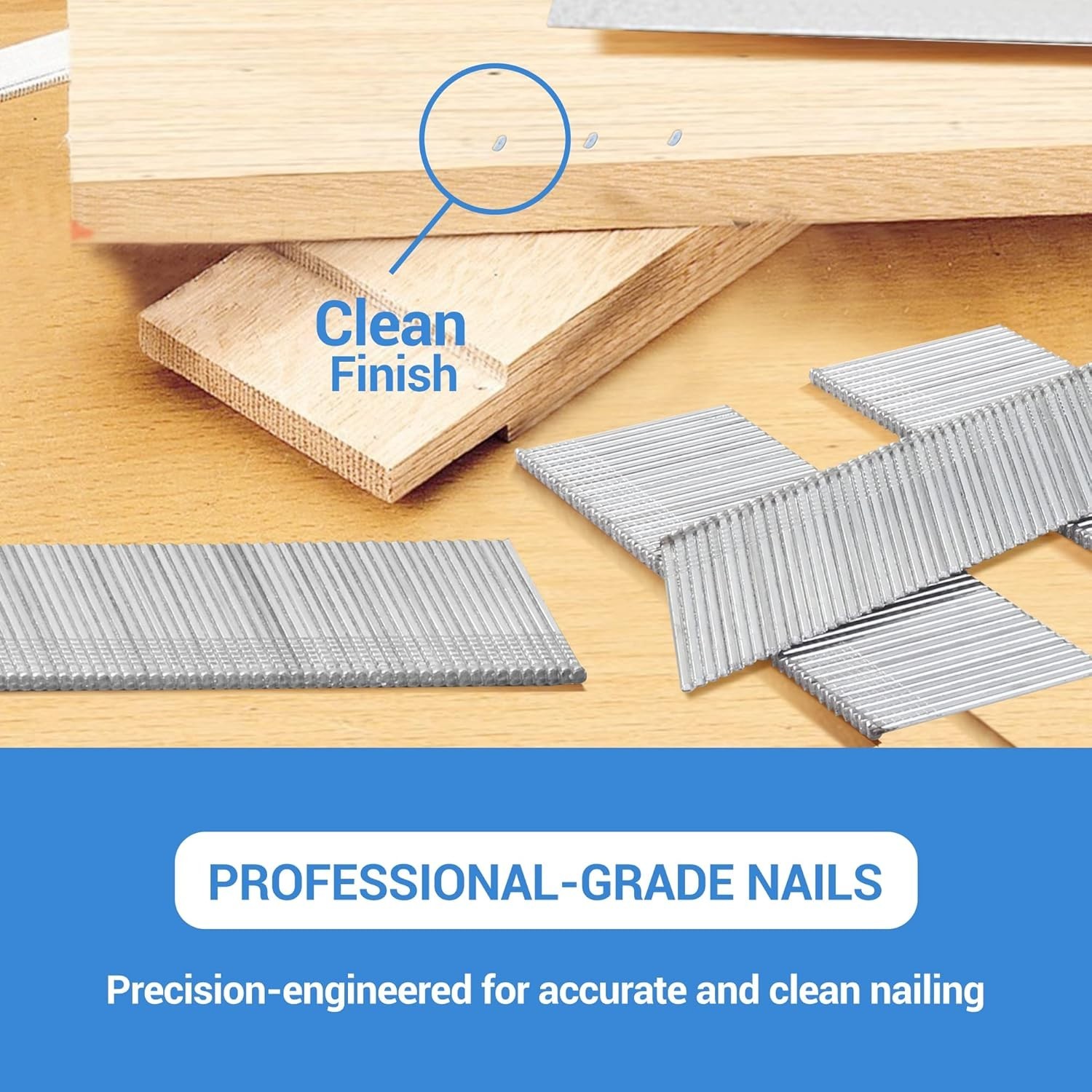 Jam-Free 16-Gauge Angled Finish Nails 2-1/2-Inch – Perfect for Cabinet Making