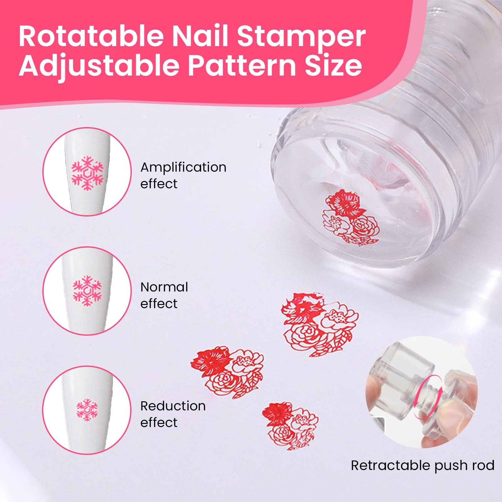 6PCS French Tip Nail Stamp Art Kit Clear Silicone Nail Jelly Stamper With Scr…