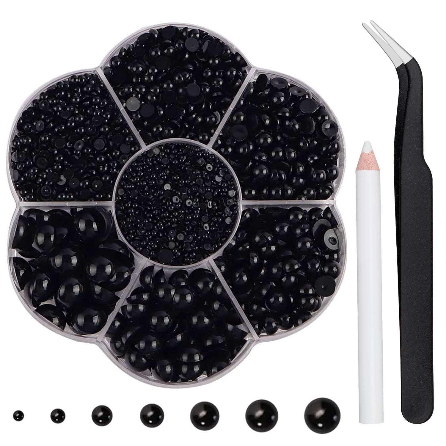 6100Pcs Nail Pearls, Flatback Pearls for Crafting Half Pearl for Makeup Nail …