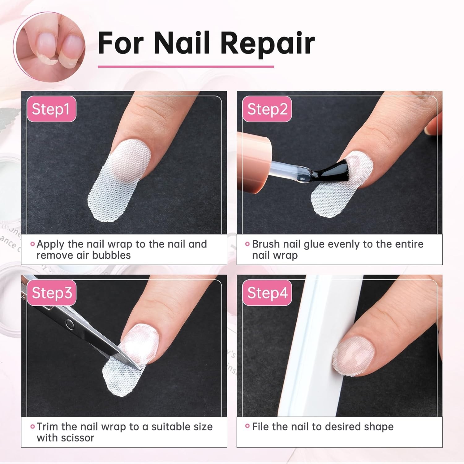 High-Quality Silk and Linen Nail Wrap Tape – Instant Repair Solution for Mani