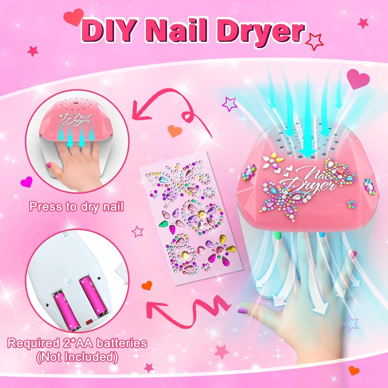 Kids Nail Polish Set for Girls Toys, Washable Quick-Dry Toddler Nail Art Kit …
