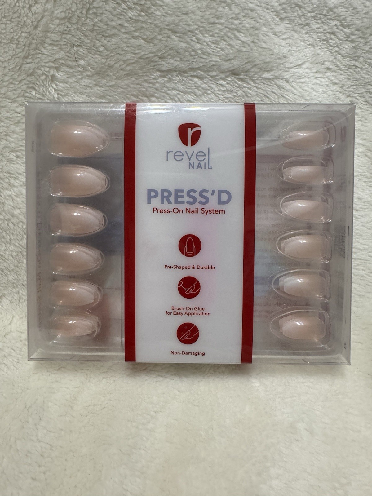 NEW PRESS’D Press On Nails 24 Count medium Frosted Tip/Gloss Coffin.