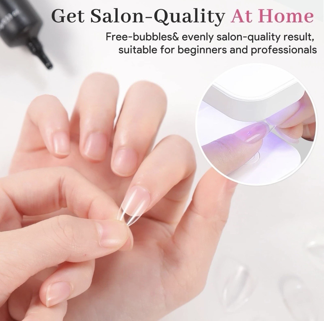 QIEK Nail Tips Gel Glue 15g – Lamp Curing Solid A-Nail Glue