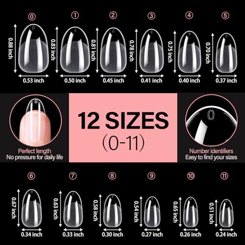 Nail Tips Soft Gel Full Cover Clear Gelly Nail Tips Half Matte Short Oval