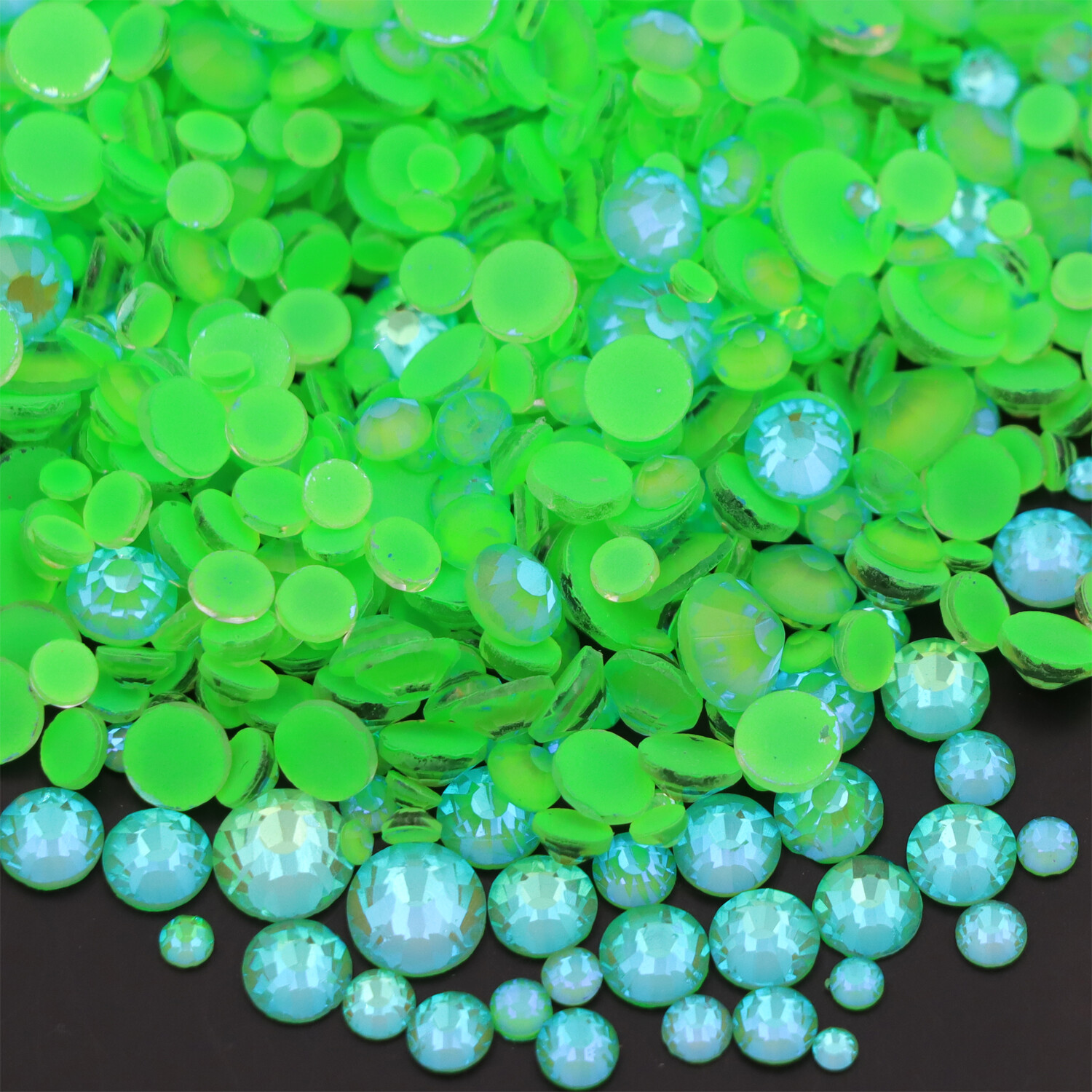 Neon Rhinestones Non Hotfix Flatback Stones Luminous Fluorescence Crystals