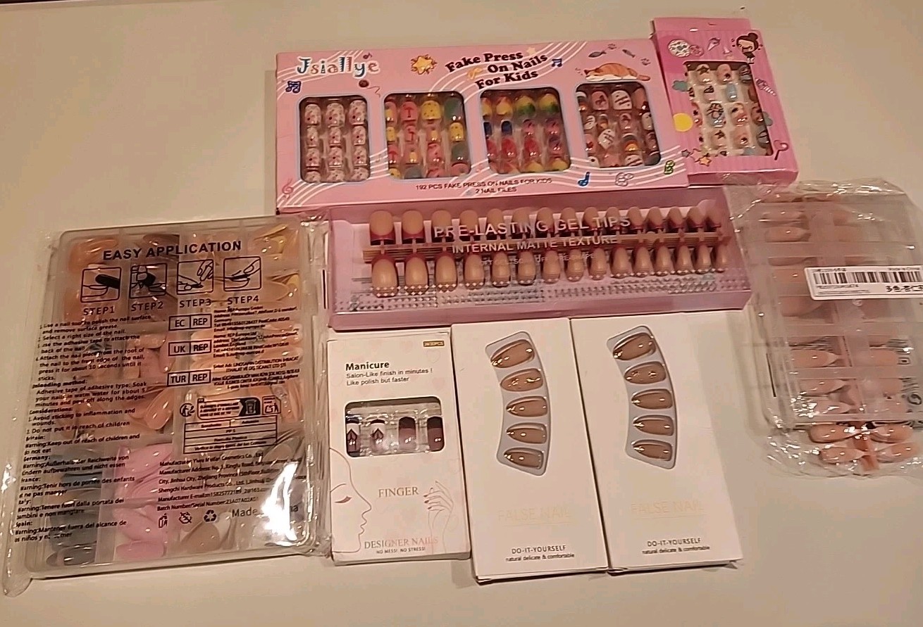 Multiple Style Size and Color Press On Nails for Women, Open Box