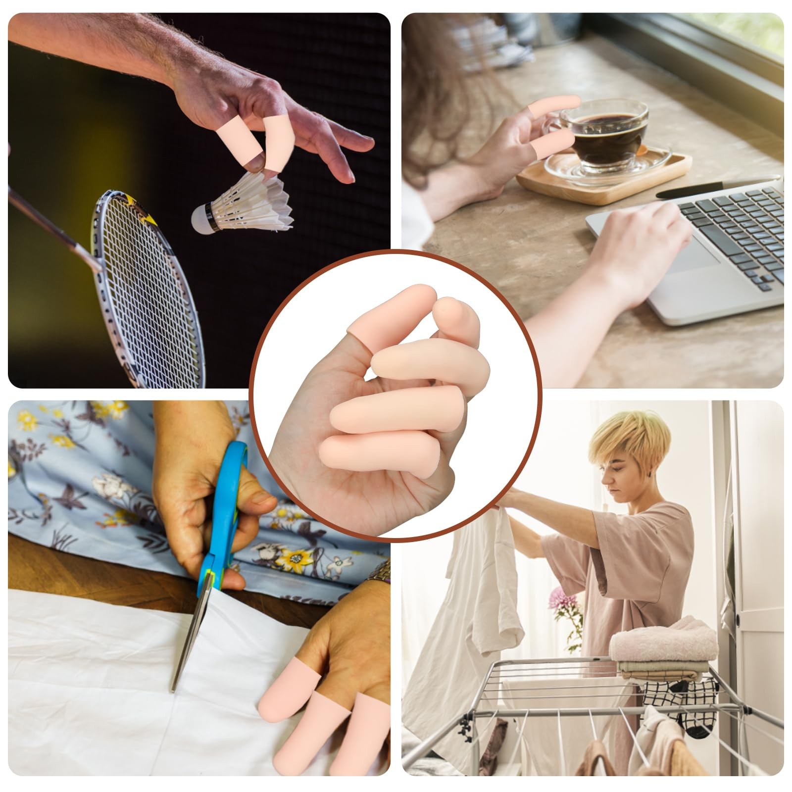 Protector de dedos de gel, fundas de silicona para las puntas de los dedos