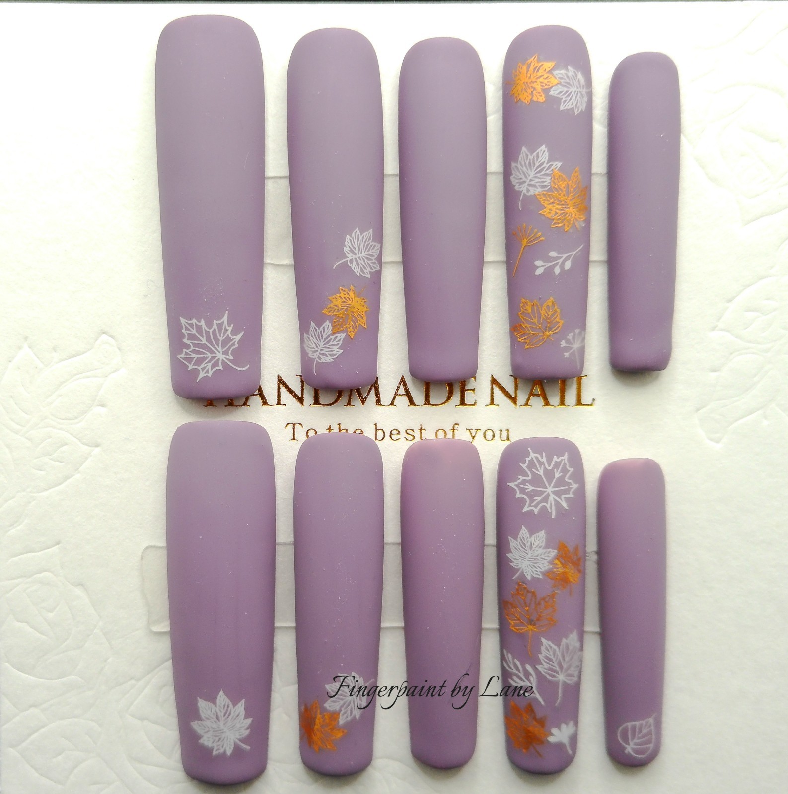 Beautiful Fall Matte Dusty Purple XXL Square Press-On Nails – Medium Size