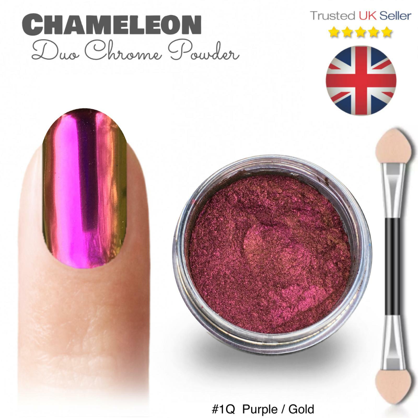 Nail Chameleon Powder Chrome Ultra Colour Shifting Mirror Nails Pink Rose Gold