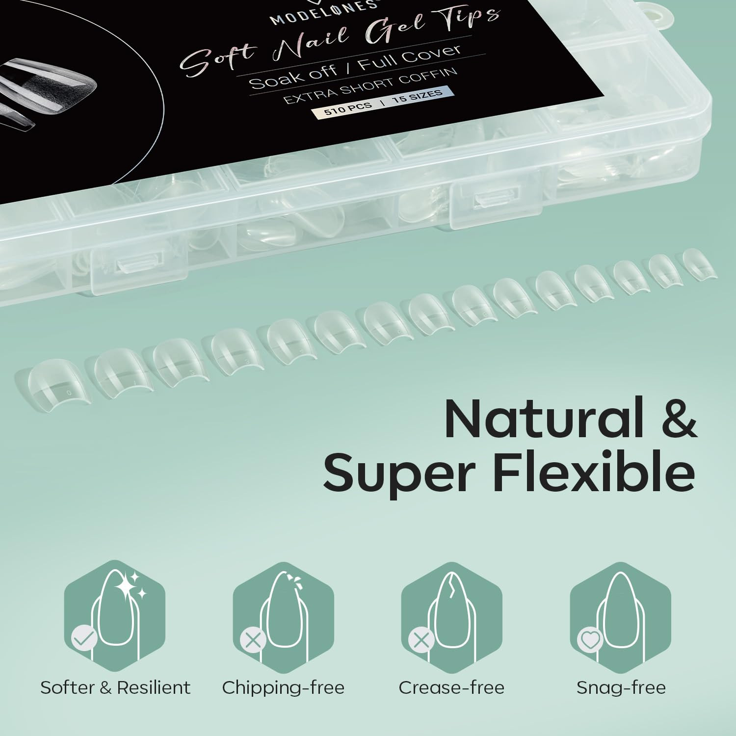 Extra Short Coffin Fake Nail Tips – 510Pcs Gel Tips Pre-Shaped Half Matte Full C