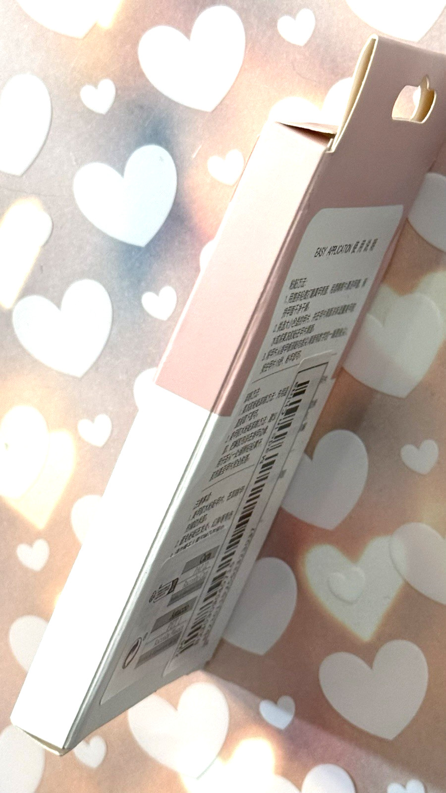 Press On Nails NUDE with BLACK FRENCH TIP & HEART DETAILS Medium Ballerina Fake