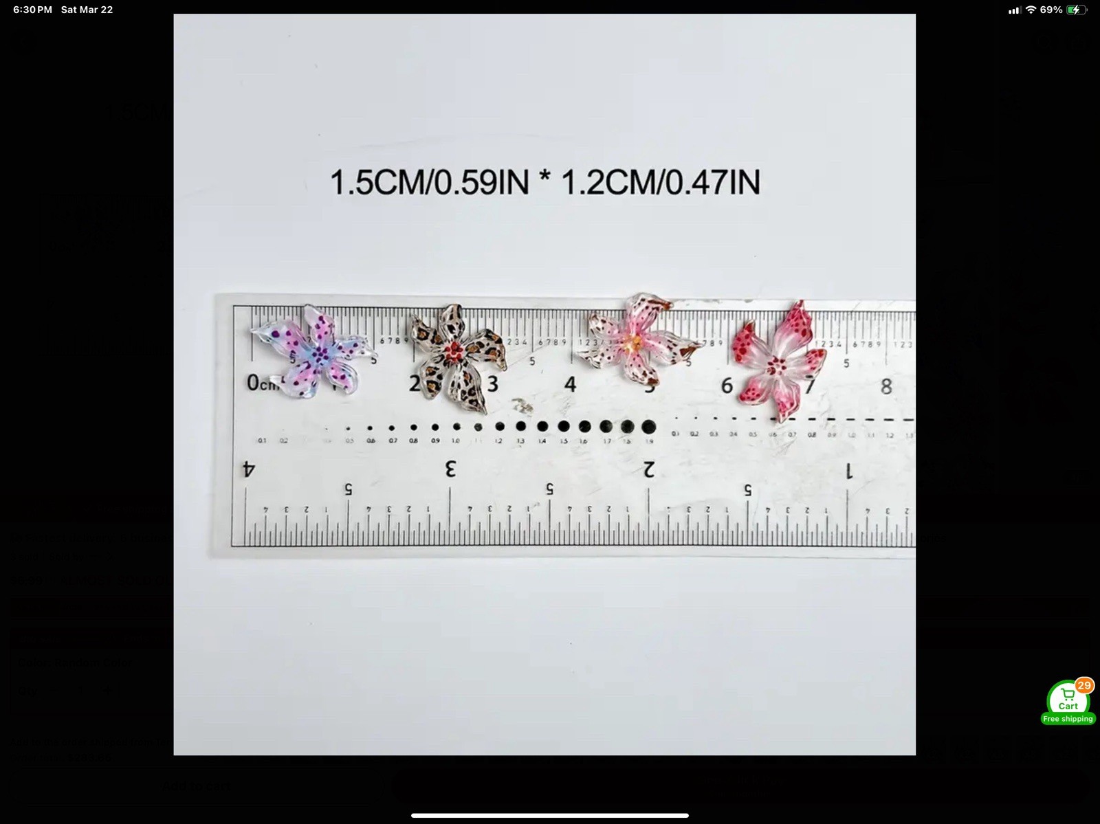 Trendy 3D BloomOrchid Flower Nail Art Charms/Flower Sakura Nail Art Decor/5 Each