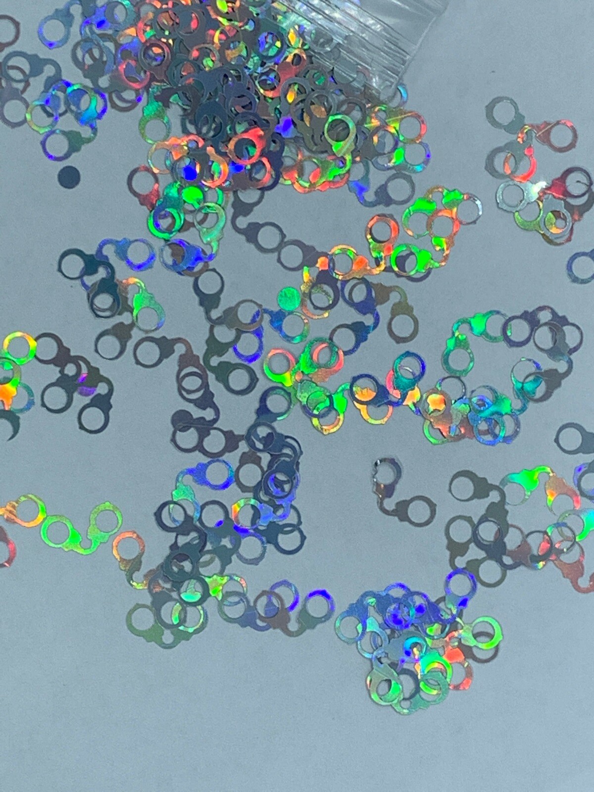 Holographic Handcuffs Nail Glitter 10mm| 1 TSP | Gel Nail Art & Acrylic