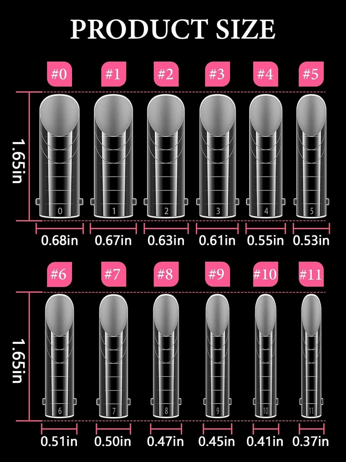 Poly Gel Nail Forms for Toes, Long Square Dual Forms, Toe Pedi Nail Extension…