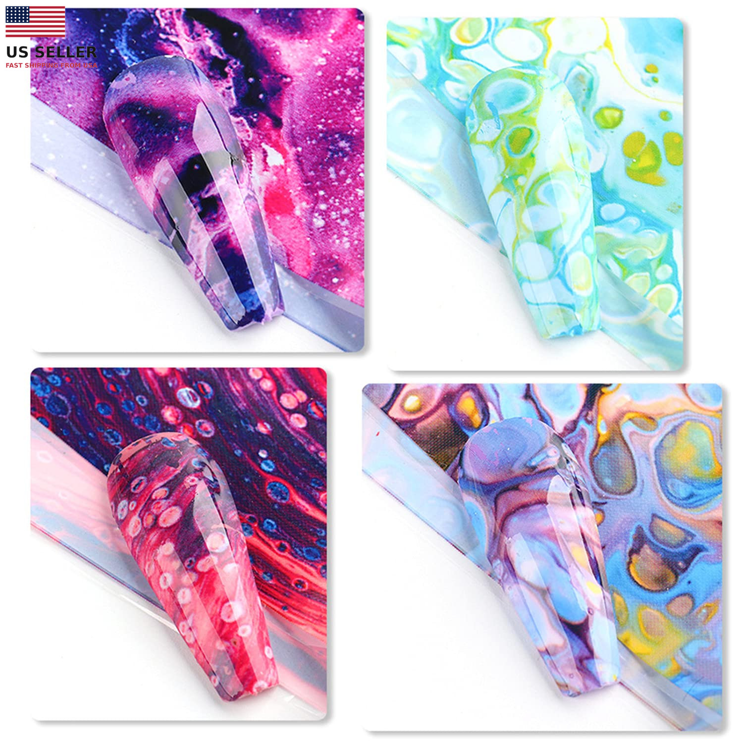 Starry Sky Nail Art Foil Transfer Stickers Decals Nail Art Film Colorful Starry