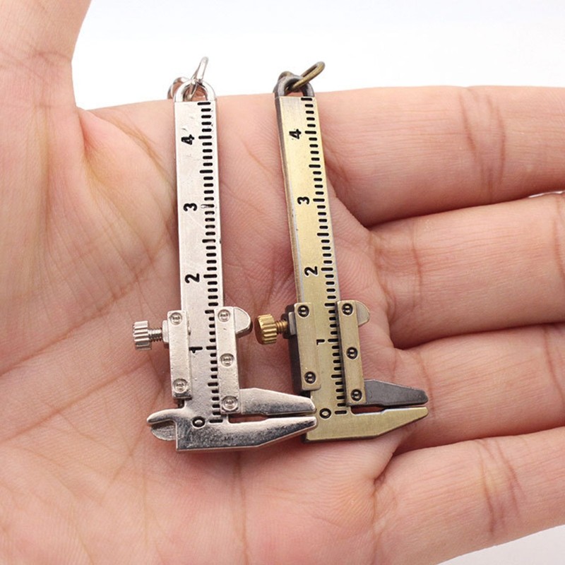 40mm Fashion Mini Vernier Caliper Keychain Zinc Alloy Miniature Vernier Caliper