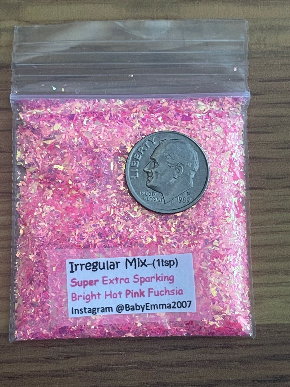 Super Sparkling Glitter Hexagon/IRR Mix-Bright Hot Pink Fuchsia-Nail Art Craft